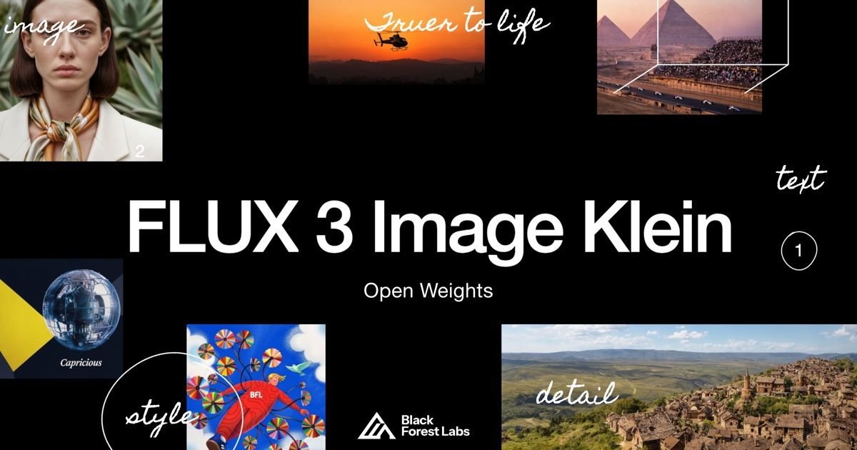 FLUX 3 Image Klein：开放权重的图像生成与编辑模型 · 项目配图